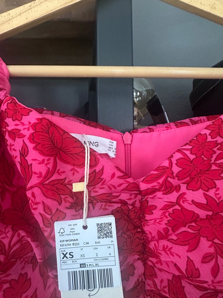 Pembe V Yaka Drapeli Midi Mini Elbise - Görsel 2