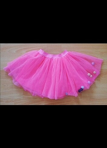 Uçuk Pembe Ponponlu Etek