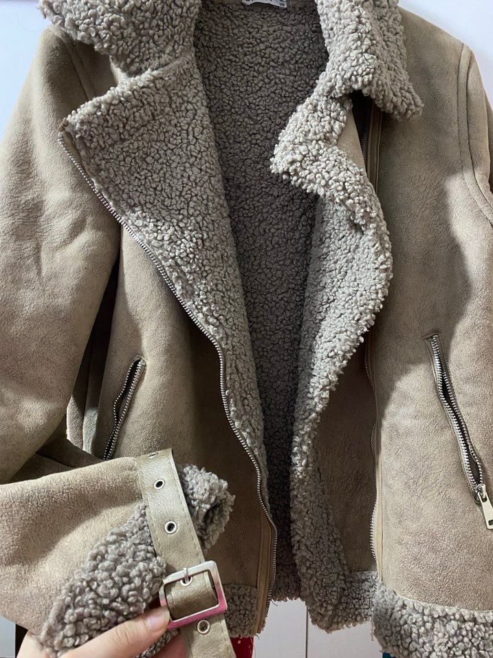 Kürk Detaylı Süet Kadın Ceket - Görsel 2