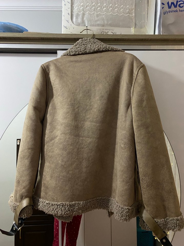 Kürk Detaylı Süet Kadın Ceket - Görsel 3