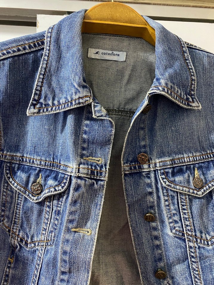 Düğmeli Mavi Kadın Denim Ceket - Görsel 2