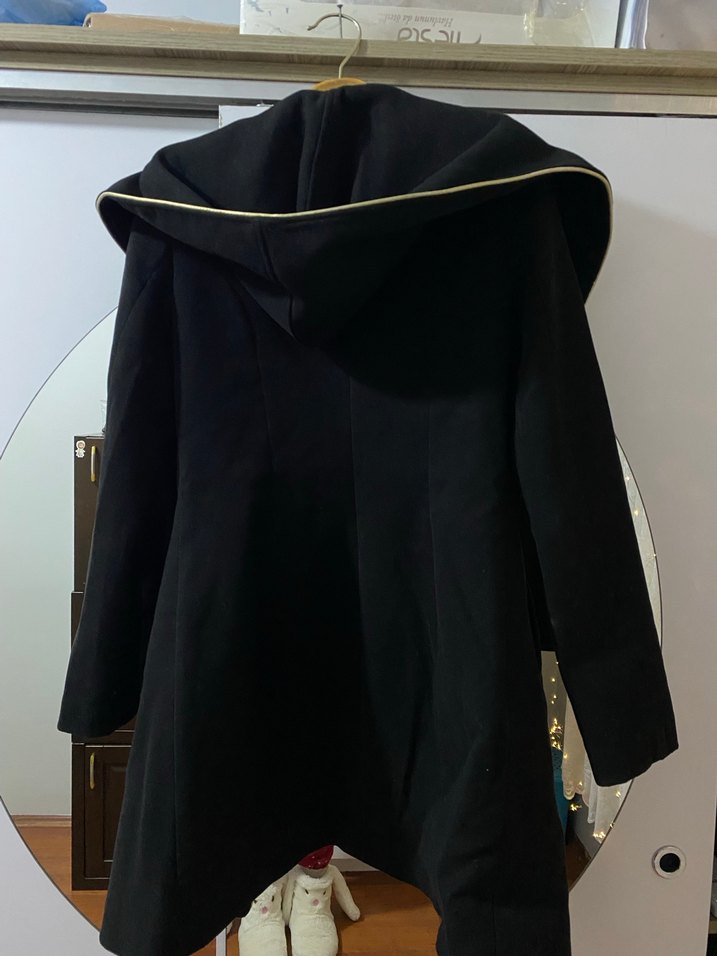 Siyah Çift Düğmeli Kaban - Görsel 4