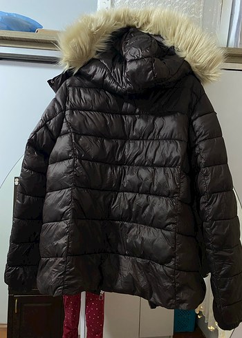 Siyah Kadın Midi Kışlık Fermuarlı Mont - Görsel 3