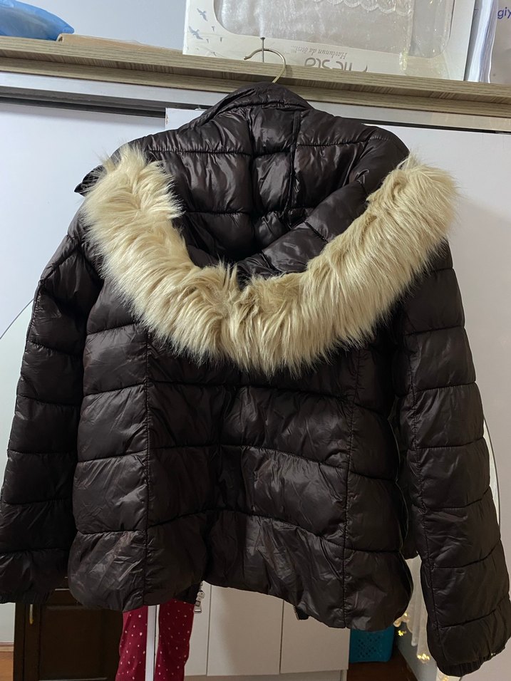 Siyah Kadın Midi Kışlık Fermuarlı Mont - Görsel 2