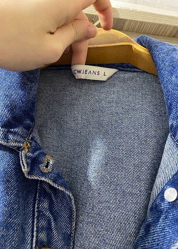 Düğmeli Mavi Kadın Denim Ceket - Görsel 2