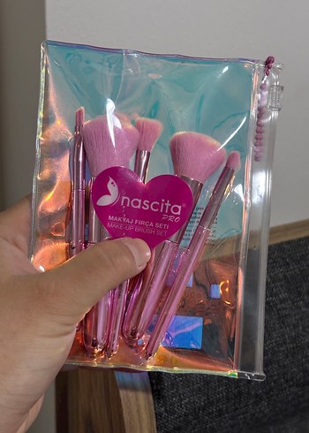 Pastel Pembe Nascita Makyaj Fırça Seti
