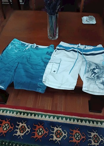 Erkek Mavi Bağcıklı Mini Yüzme Şortu