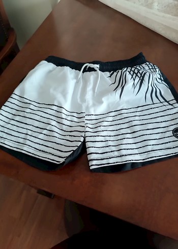 Beyaz Siyah Zebra Desenli Erkek Mini Şort