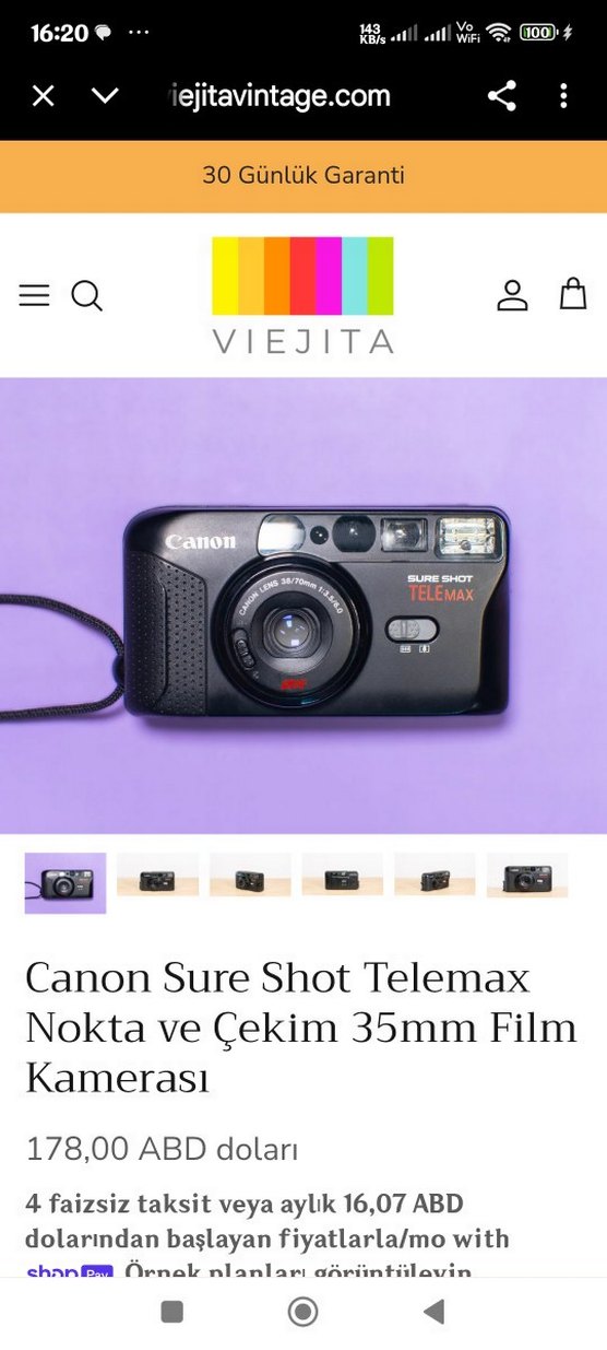 Canon Siyah Film Fotoğraf Makinesi - Görsel 2