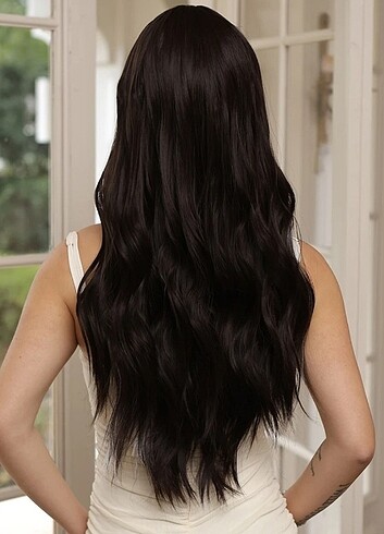 Uzun dalgali sentetik saç peruk