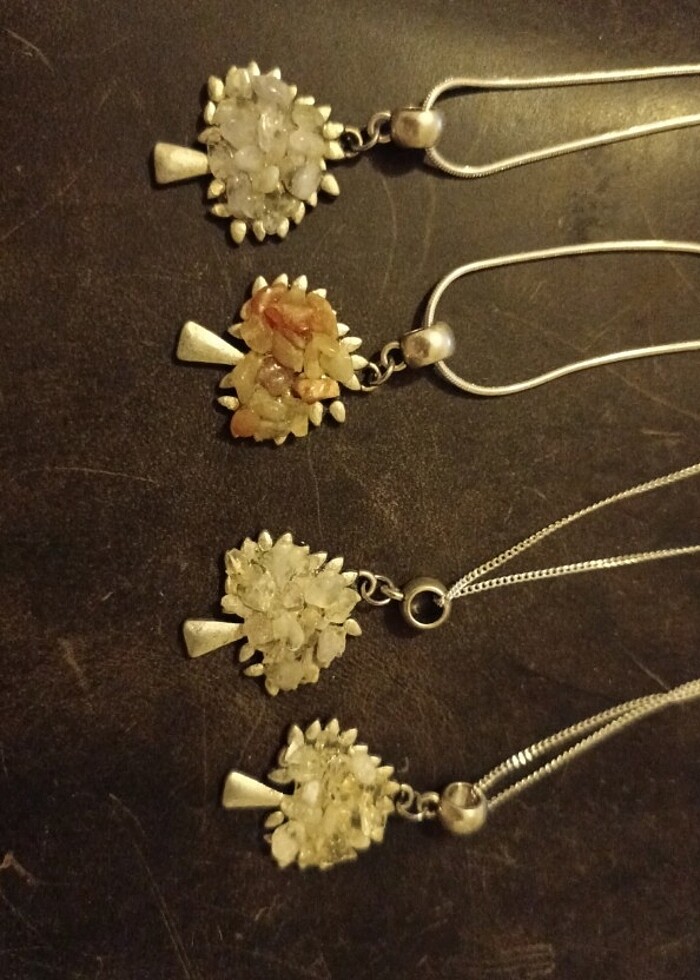 Doğal taş hayat ağacı kolye  - Görsel 2