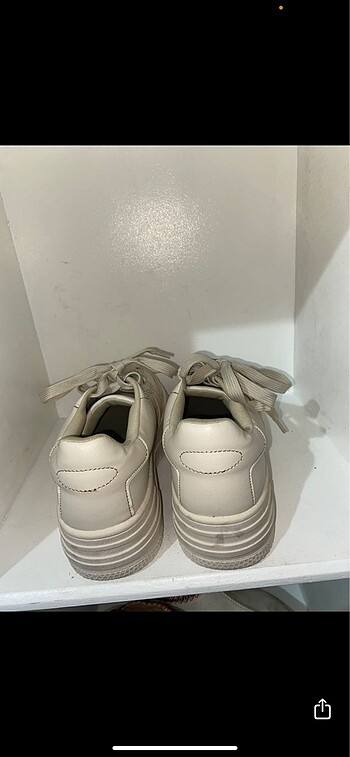39 Beden bershka tek renkli platform sneaker