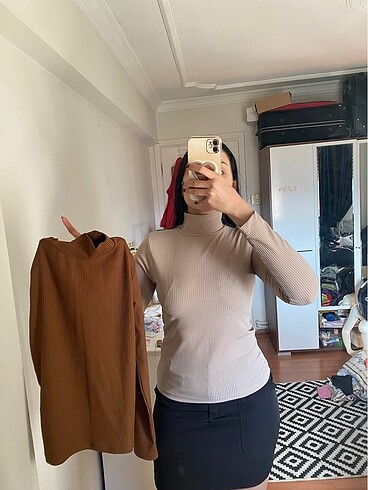 ikili set balıkçı yaka uzun kollu bluz