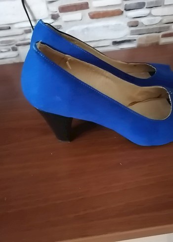39 Beden Mavi Topuklu Stiletto Kadın Ayakkabı