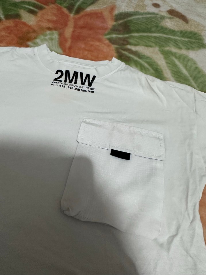 Beyaz Oversize Pamuklu Erkek Tişört - Görsel 3