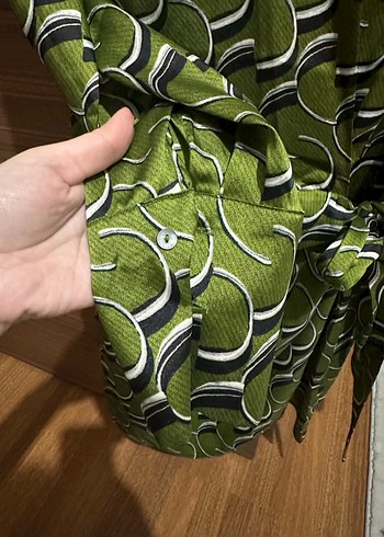 Kadın Yeşil  Desenli mini Elbise - Görsel 3