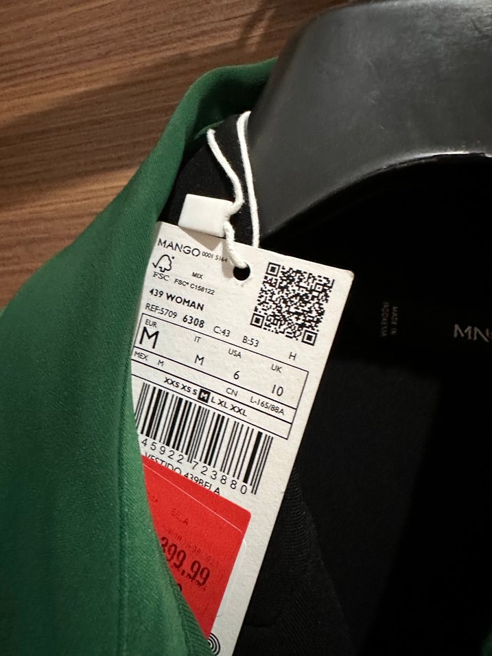 Yeşil Kemerli Mini mango elbise - Görsel 2