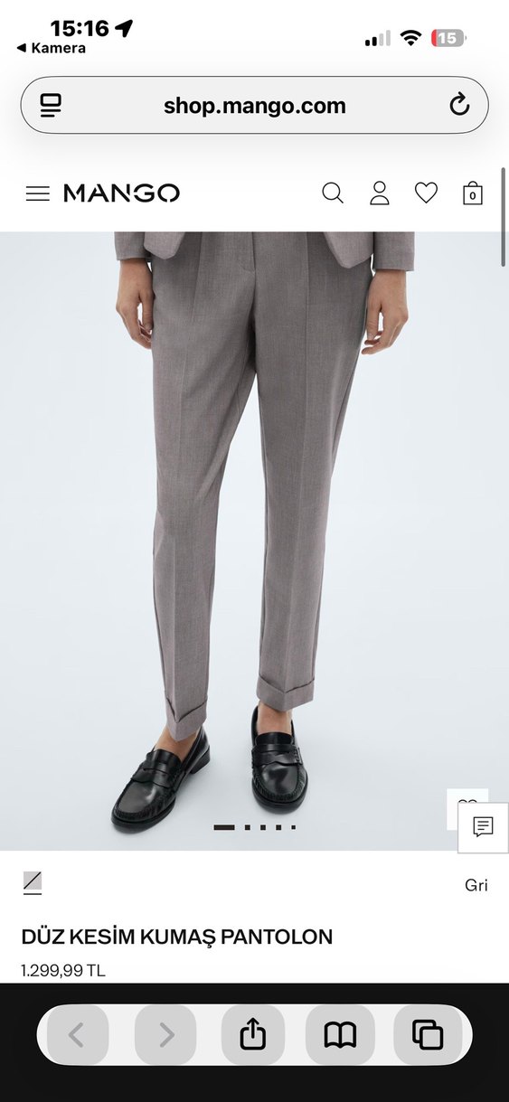 Gri Regular Fit İş Pantolonu - Görsel 5