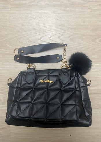 Siyah Deri Kadın Gotik Çanta