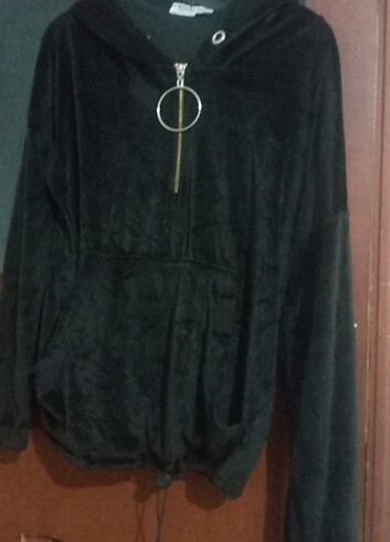 Kadife Kapüşkonlu sweatshirt