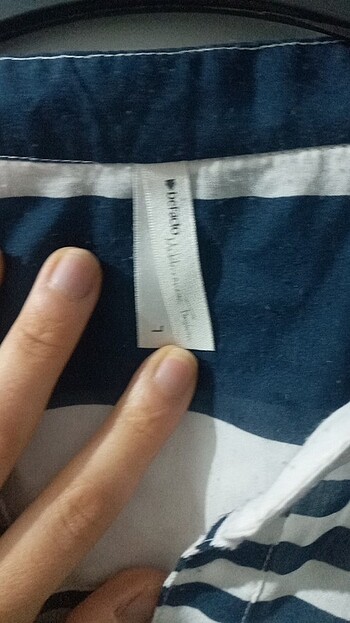 Defacto Mavi cizgili Gomlek elbise - Görsel 7