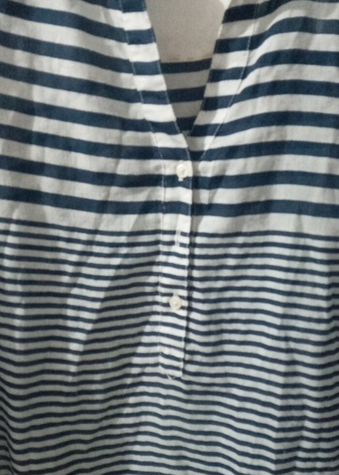 Defacto Mavi cizgili Gomlek elbise - Görsel 3