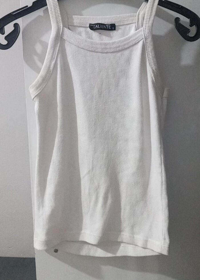 Fitilli Beyaz Basic Üst - Görsel 2