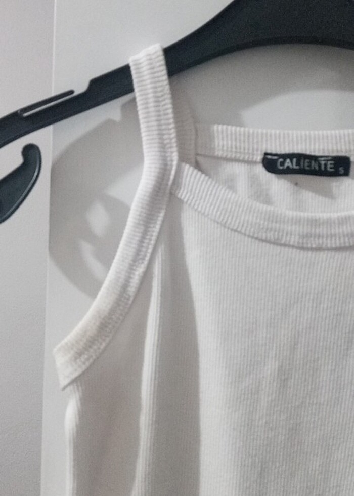 Fitilli Beyaz Basic Üst - Görsel 4