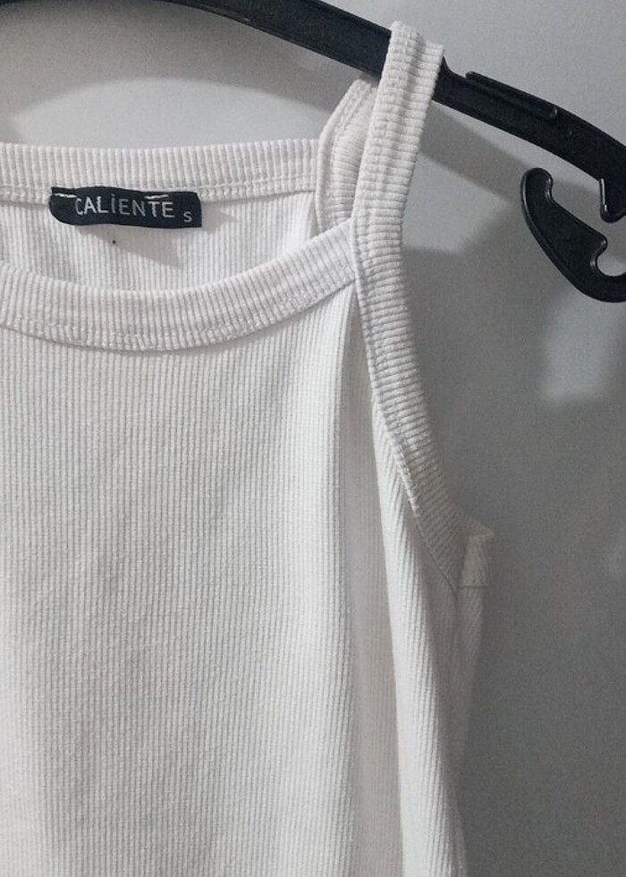 Fitilli Beyaz Basic Üst - Görsel 5