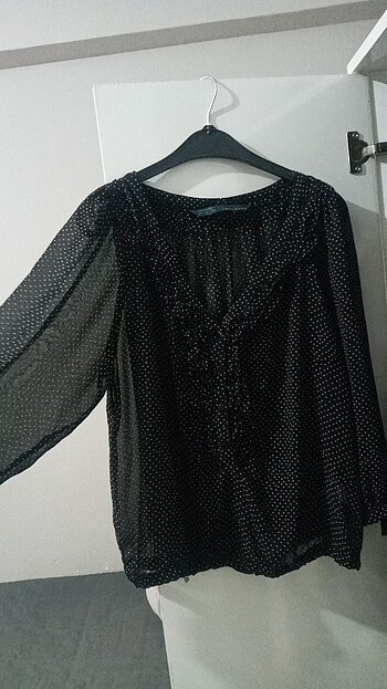 Zara BASIC PUANTIYELI Tül gömlek