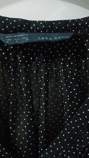 Zara BASIC PUANTIYELI Tül gömlek - Görsel 5