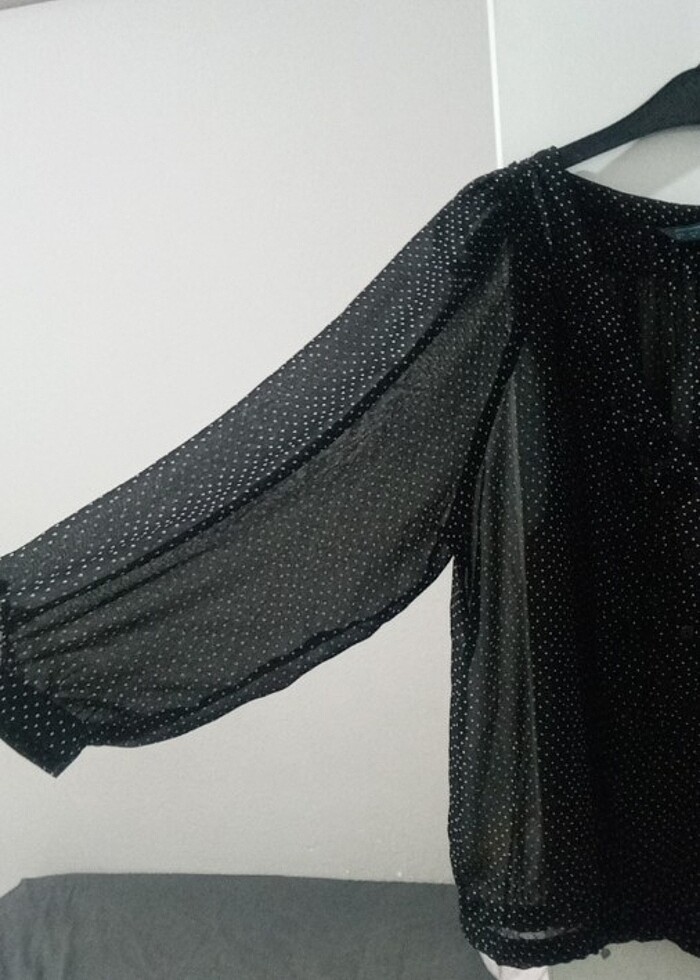 Zara BASIC PUANTIYELI Tül gömlek - Görsel 3