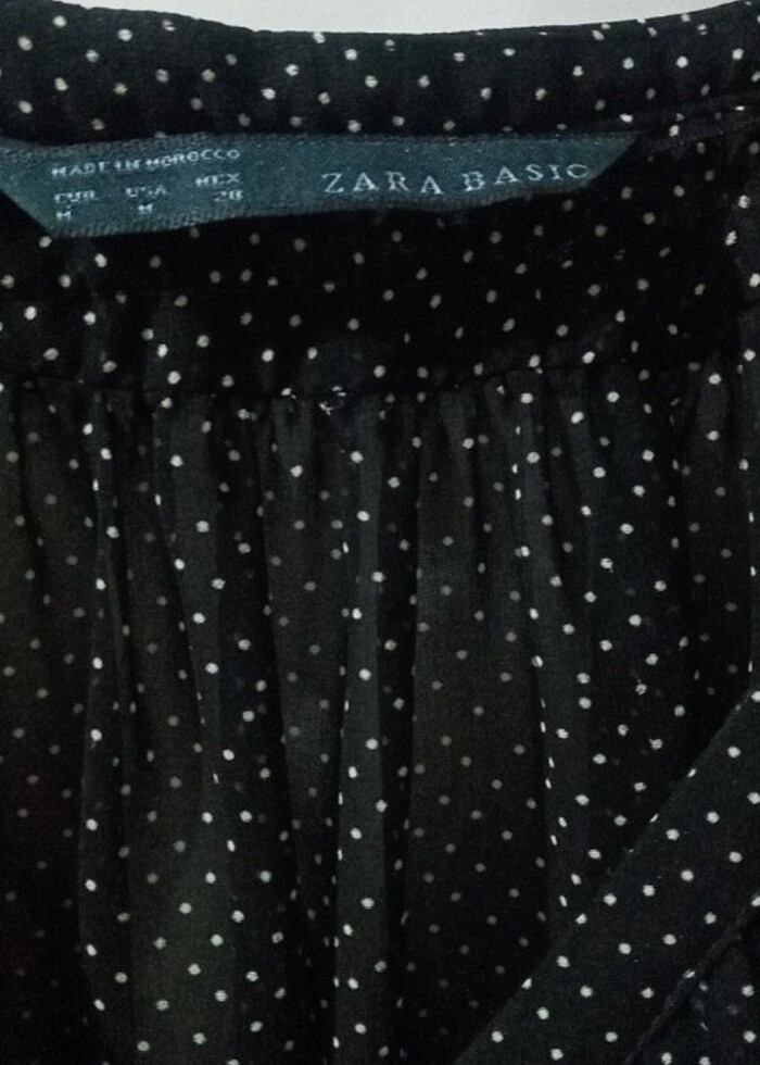 Zara BASIC PUANTIYELI Tül gömlek - Görsel 5