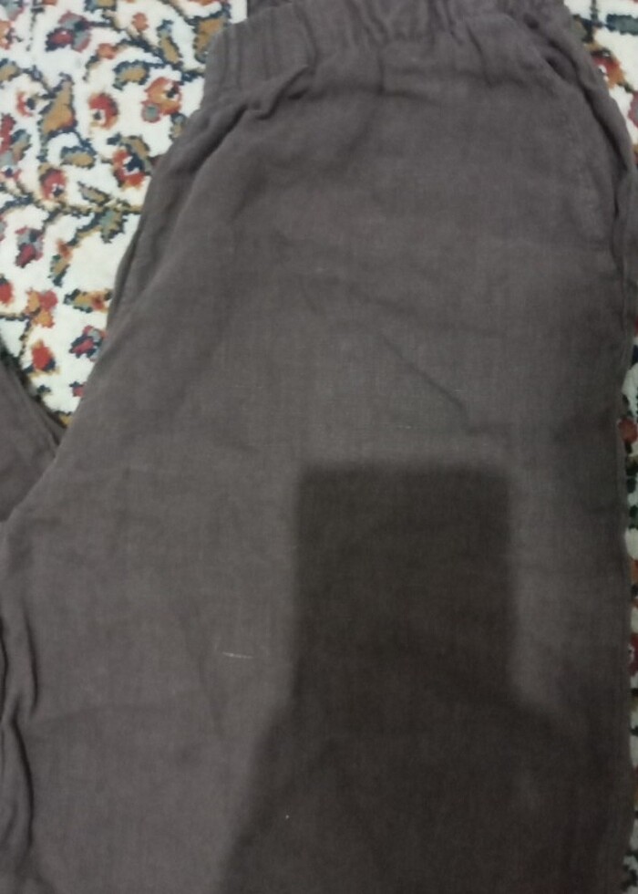 Müslin Kumaş Acı kahve salaş Pantolon - Görsel 3