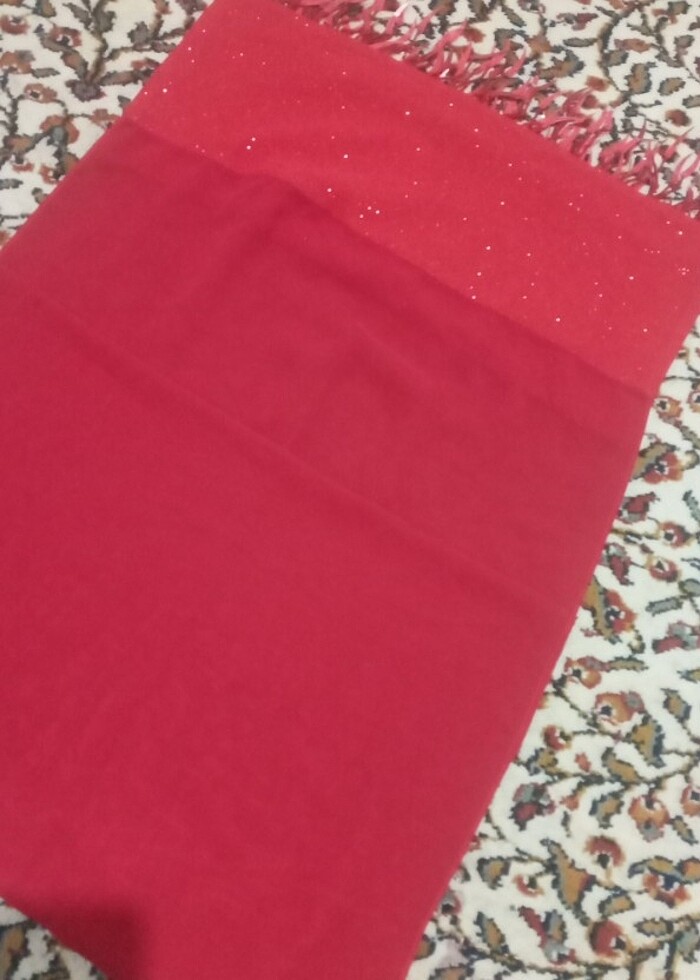 Kırmızı Tül Şal/fular - Görsel 3