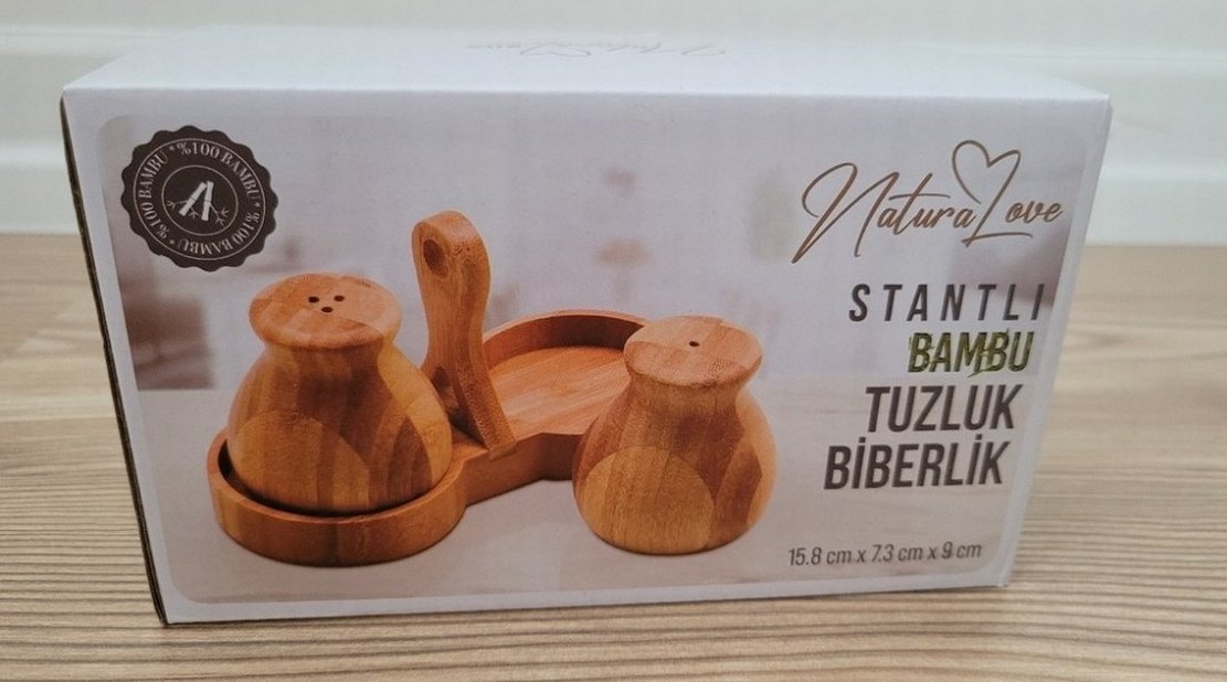 Naturalove Stantli Bambu Tuzluk ve Biberlik - Görsel 4