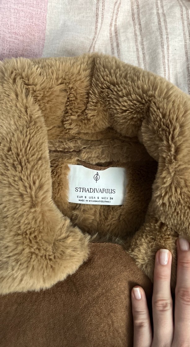 Kahverengi Süet Kürklü Kadın Ceket - Görsel 4