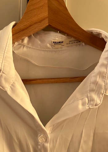 Pull and Bear Parlak Beyaz Midi Kadın Elbise