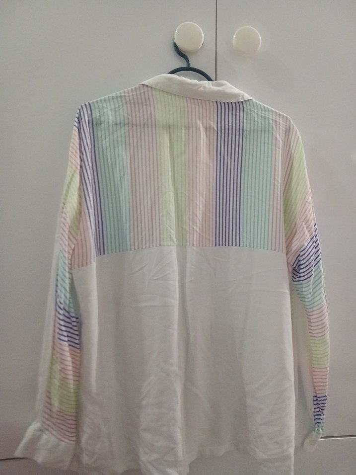 Uzun Kollu Pastel Tie-Dye Pamuk Gömlek - Görsel 5