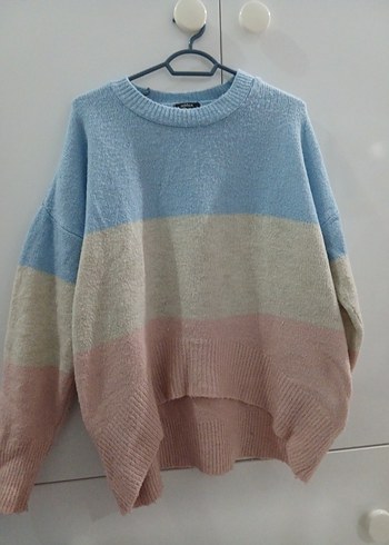 Rahat Kesim, Renkli Pastel Triko Kadın Kazak - Görsel 2