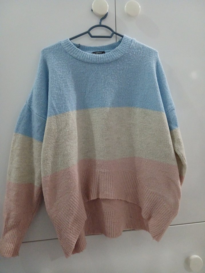 Rahat Kesim, Renkli Pastel Triko Kadın Kazak - Görsel 2