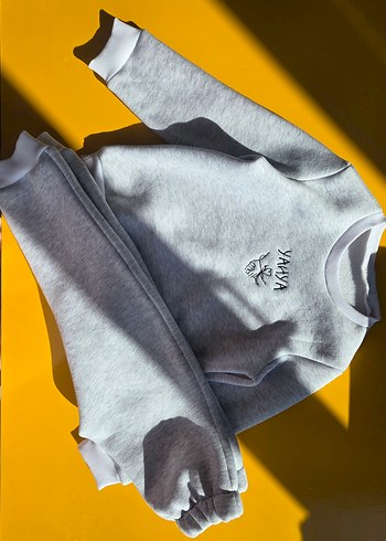 Gri Nakışlı bebek Sweatshirt - Görsel 2