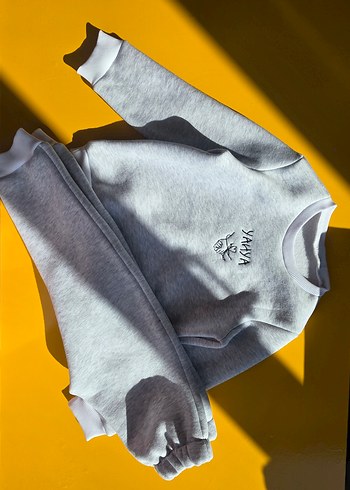 Gri Nakışlı bebek Sweatshirt - Görsel 3