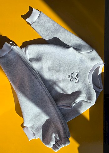 Gri Nakışlı bebek Sweatshirt - Görsel 5