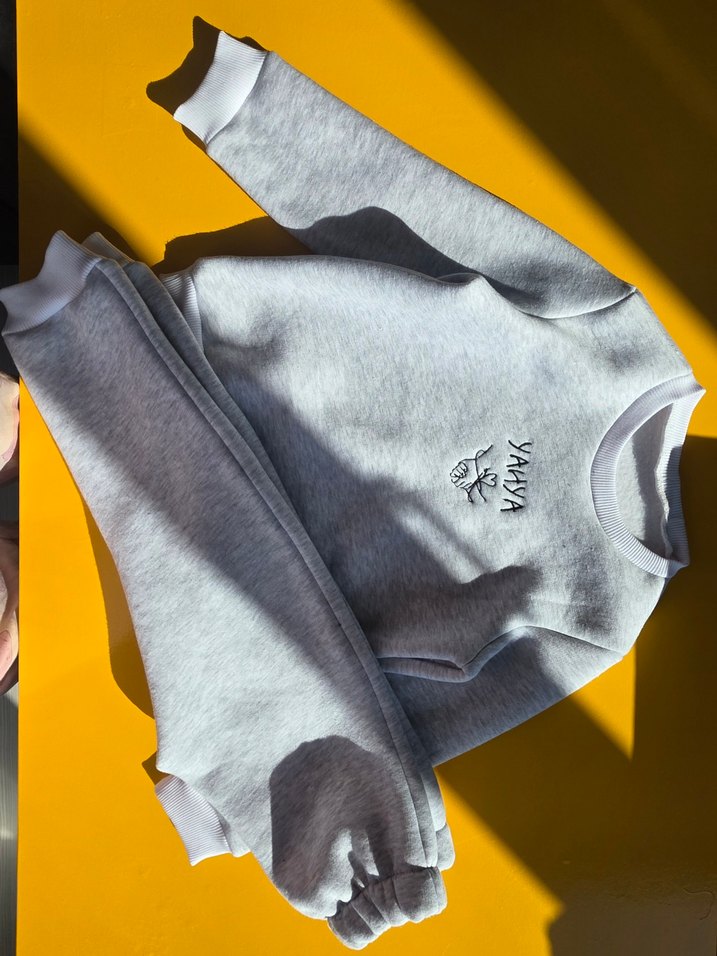 Gri Nakışlı bebek Sweatshirt - Görsel 2