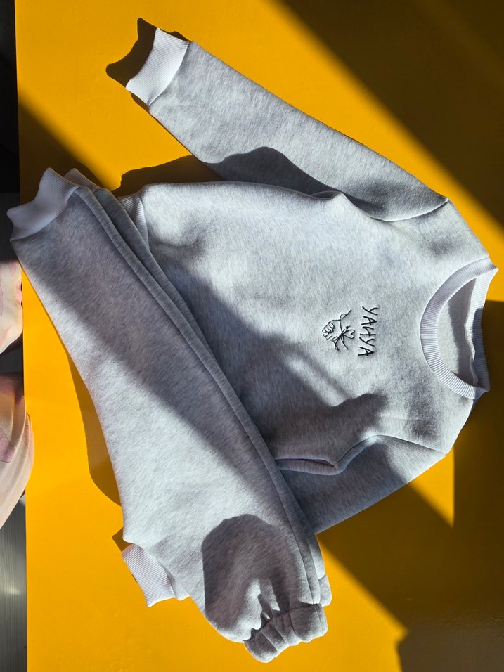 Gri Nakışlı bebek Sweatshirt - Görsel 4