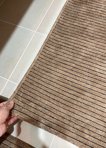 Modern Kahverengi Çizgili Halı - Görsel 4