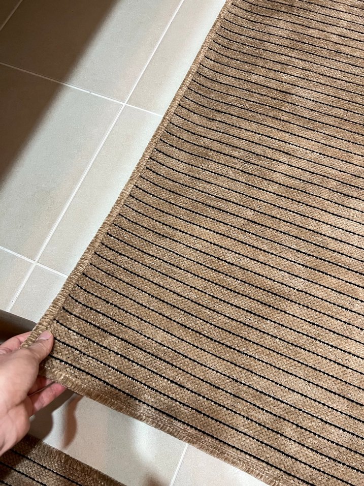 Modern Kahverengi Çizgili Halı - Görsel 4