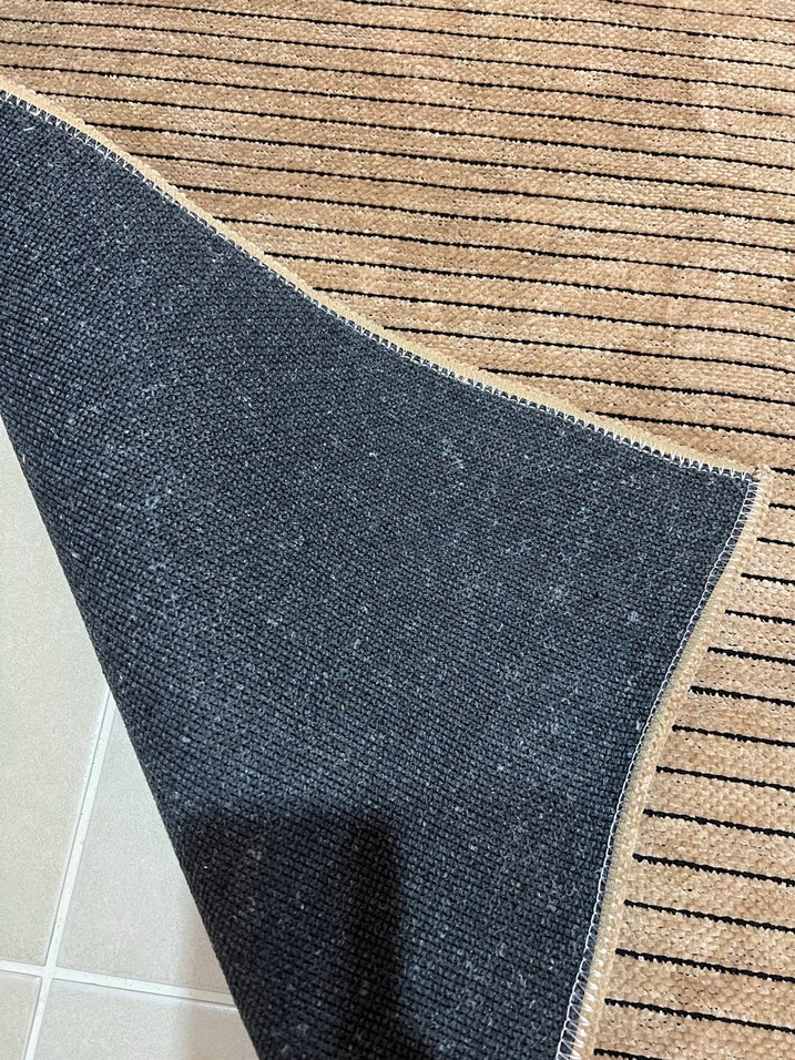 Modern Kahverengi Çizgili Halı - Görsel 2