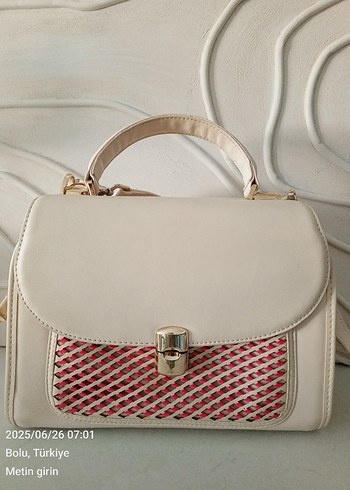 #CHARO GARCİA BeJ Baskılı Kadın Omuz Çantası - Görsel 11